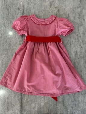 Classic Whimsy Girls Gingham Dress with Red Sash Size 6